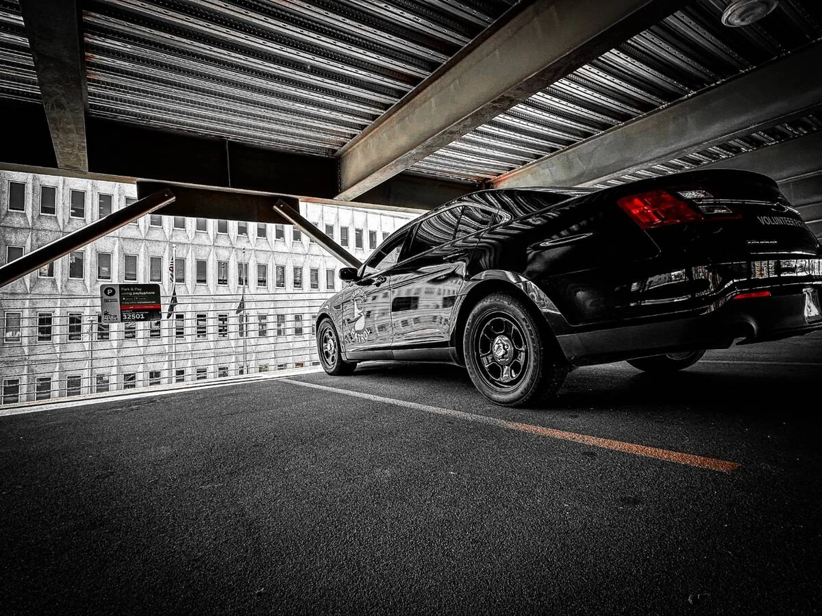 Volunteer patrol monitoring the parking garage